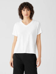 Eileen Fisher Tops & Tees | Organic Cotton Slub V-Neck Tee White - Women