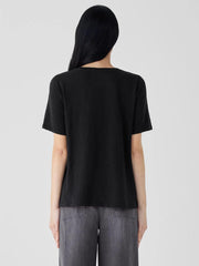 Eileen Fisher Tops & Tees | Organic Cotton Slubby Jersey Tee Black - Women