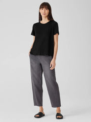 Eileen Fisher Tops & Tees | Organic Linen Jersey Crew Neck Tee Black - Women