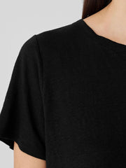 Eileen Fisher Tops & Tees | Organic Linen Jersey Crew Neck Tee Black - Women