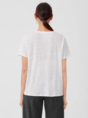 Eileen Fisher Tops & Tees | Organic Linen Jersey Crew Neck Tee White - Women