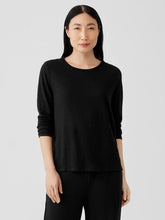 Eileen Fisher Tops & Tees | Organic Linen Jersey Crew Neck Top Black - Women