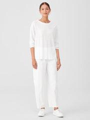 Eileen Fisher Tops & Tees | Organic Linen Jersey Crew Neck Top White - Women