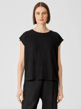 Eileen Fisher Tops & Tees | Organic Linen Jersey Shirred-Back Top Black - Women