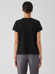 Eileen Fisher Tops & Tees | Organic Pima Cotton Jersey V-Neck Tee Black - Women