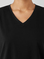 Eileen Fisher Tops & Tees | Organic Pima Cotton Jersey V-Neck Tee Black - Women
