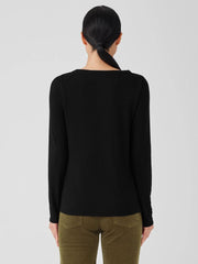 Eileen Fisher Tops & Tees | Ribbed Pima Cotton Blend Scoop Neck Top Black - Women