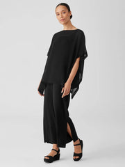 Eileen Fisher Tops & Tees | Sheer Silk Georgette Long Poncho Black - Women