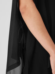 Eileen Fisher Tops & Tees | Sheer Silk Georgette Long Poncho Black - Women