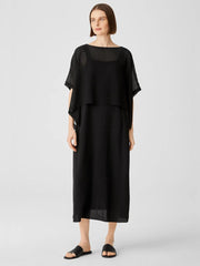 Eileen Fisher Tops & Tees | Sheer Silk Georgette Poncho Black - Women