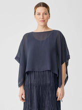 Eileen Fisher Tops & Tees | Sheer Silk Georgette Poncho Ocean - Women