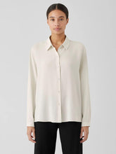 Eileen Fisher Tops & Tees | Silk Georgette Crepe Classic Collar Shirt Bone - Women