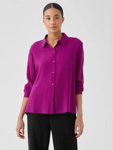 Eileen Fisher Tops & Tees | Silk Georgette Crepe Classic Collar Shirt Bone - Women