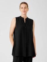 Eileen Fisher Tops & Tees | Silk Georgette Crepe Sleeveless Shirt Black - Women