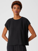 Eileen Fisher Tops & Tees | Silk Georgette Crepe Square Top Black - Women