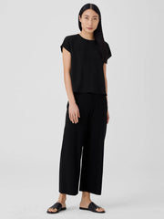 Eileen Fisher Tops & Tees | Silk Georgette Crepe Square Top Black - Women