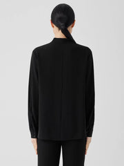 Eileen Fisher Tops & Tees | Silk Georgette Crepe V-Neck Top Black - Women
