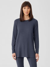 Eileen Fisher Tops & Tees | Stretch Jersey Knit Crew Neck Long Top Ocean - Women