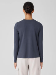 Eileen Fisher Tops & Tees | Stretch Jersey Knit Crew Neck Top Ocean - Women