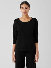 Eileen Fisher Tops & Tees | Stretch Silk Jersey Scoop Neck Top Black - Women
