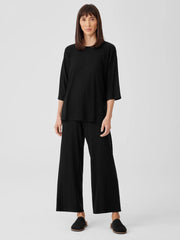 Eileen Fisher Tops & Tees | Variegated Rib Knit Crew Neck Long Top Black - Women