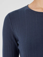 Eileen Fisher Tops & Tees | Variegated Rib Knit Crew Neck Top Ocean - Women