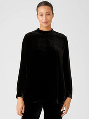 Eileen Fisher Tops & Tees | Velvet Mock Neck Top Black - Women