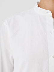 Eileen Fisher Tops & Tees | Washed Organic Cotton Poplin Band Collar Shirt White - Women