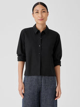 Eileen Fisher Tops & Tees | Washed Organic Cotton Poplin Classic Collar Shirt Black - Women