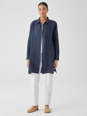 Eileen Fisher Tops & Tees | Washed Organic Linen Délavé Long Shirt Dusk - Women
