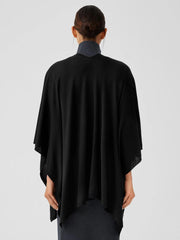 Eileen Fisher Accessories | Fine Merino Jersey Poncho In Regenerative Wool Black - Women