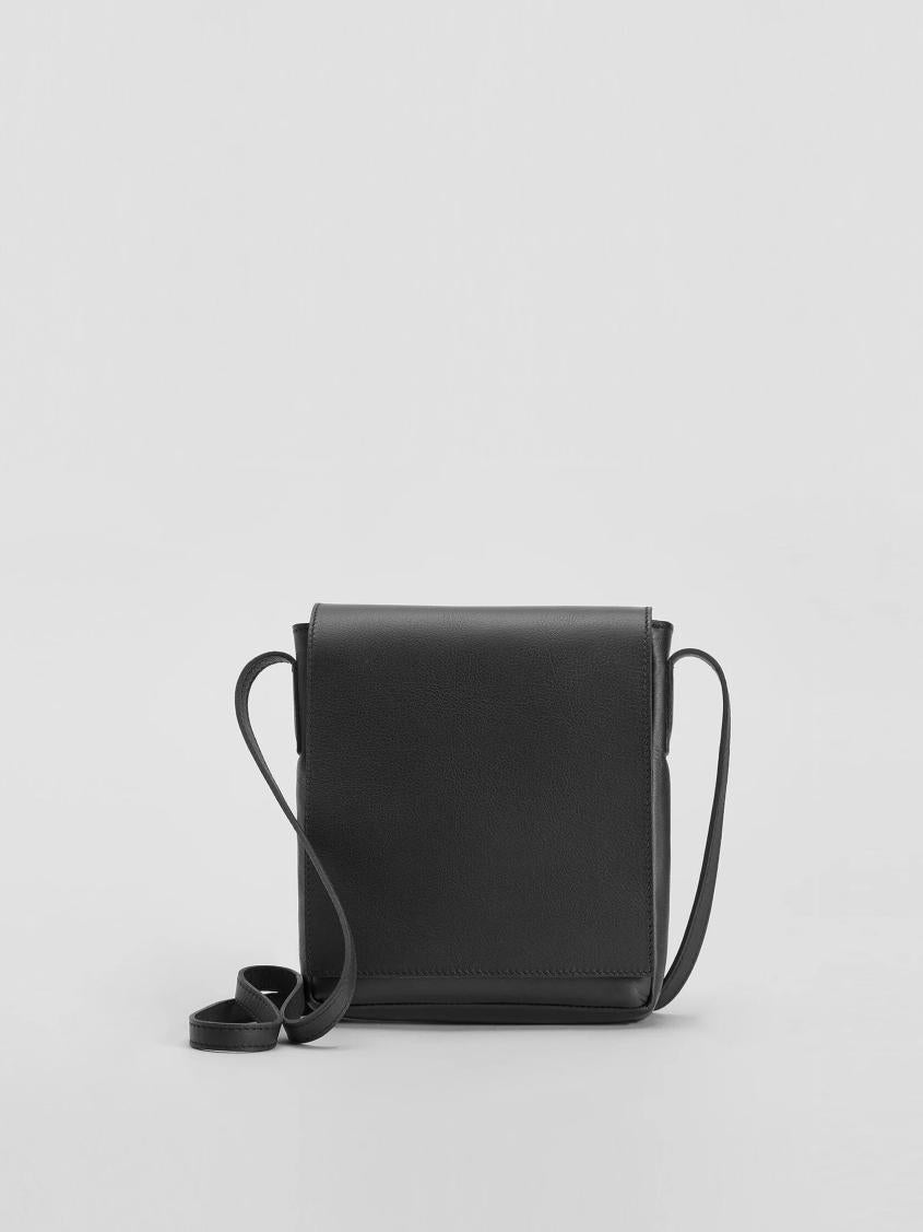 Eileen Fisher Accessories | Italian Leather Square Crossbody Bag Black - Women