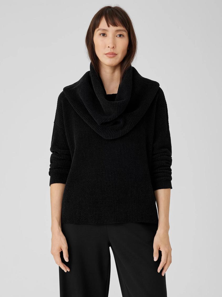 Eileen Fisher Accessories | Organic Cotton Chenille Infinity Scarf Black - Women