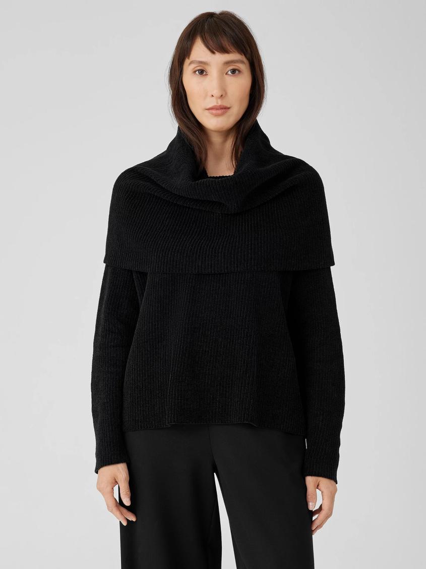 Eileen Fisher Accessories | Organic Cotton Chenille Infinity Scarf Black - Women