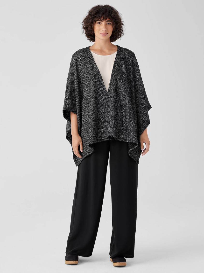 Eileen Fisher Accessories | Organic Cotton Terry Serape Black/softwhite - Women