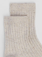 Eileen Fisher Accessories | Speckle Rib Quarter Crew Sock Natural - Women