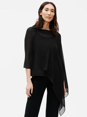 Eileen Fisher Accessories | System Sheer Silk Georgette Wrap Black - Women