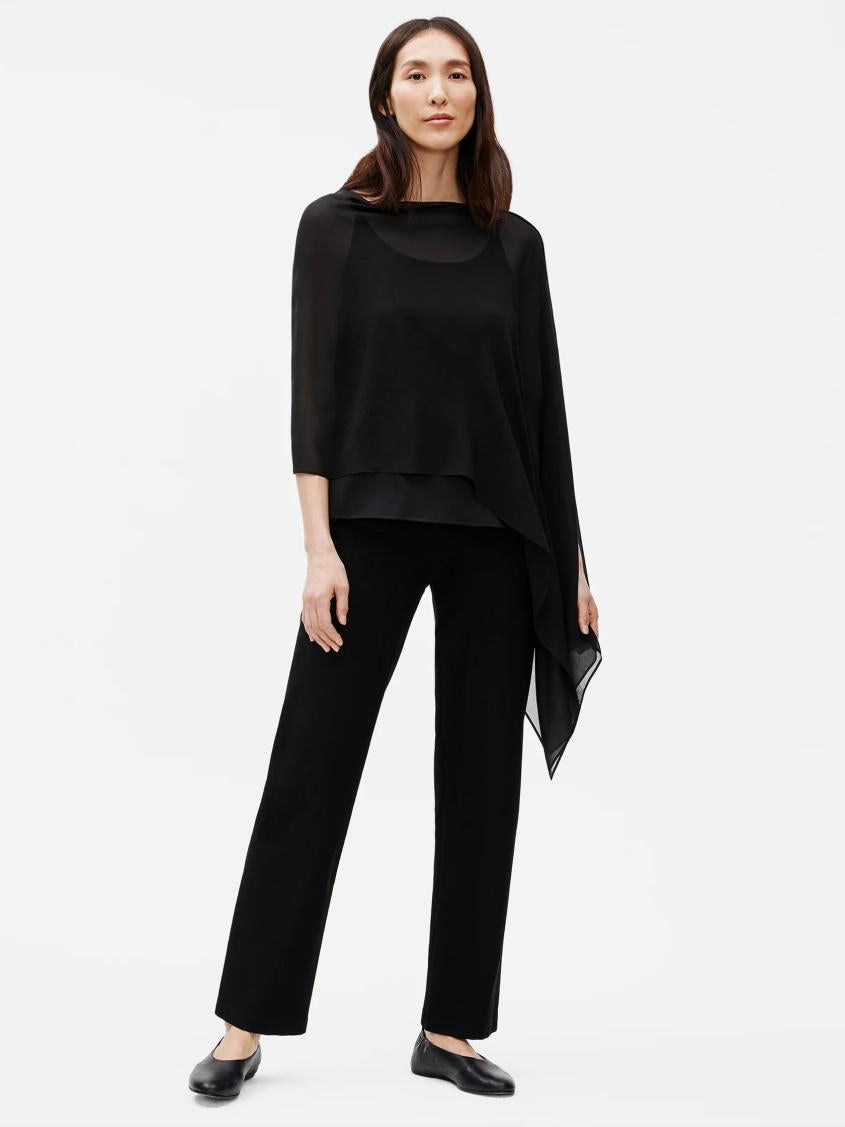 Eileen Fisher Accessories | System Sheer Silk Georgette Wrap Black - Women