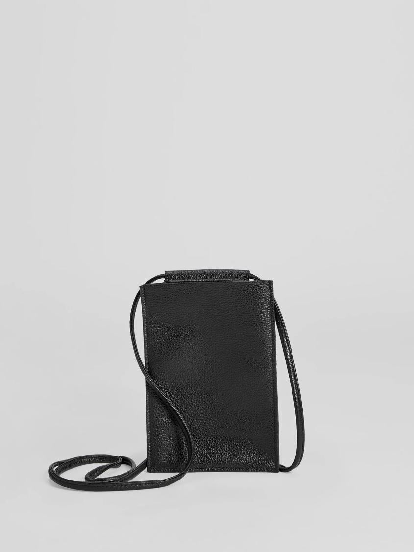 Eileen Fisher Accessories | Textured Italian Leather Phone Pouch Black - Women