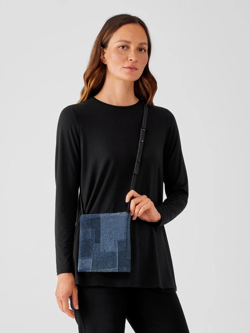 Eileen Fisher Accessories | Waste No More Denim Crossbody Bag Indigo - Women