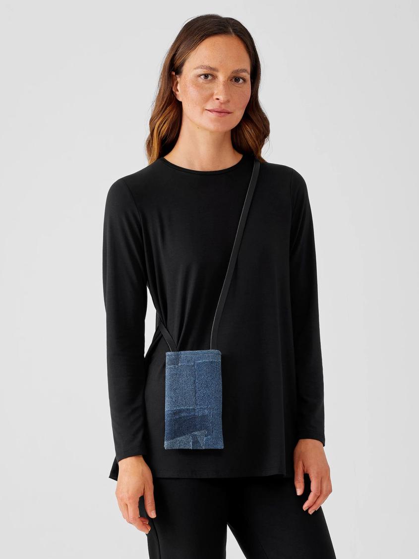 Eileen Fisher Accessories | Waste No More Denim Phone Pouch Indigo - Women