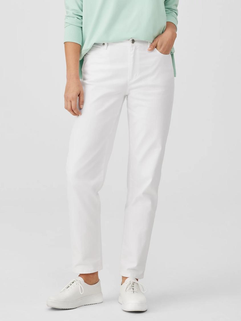 Eileen Fisher Denim | Organic Cotton Denim High-Waisted Jean White - Women