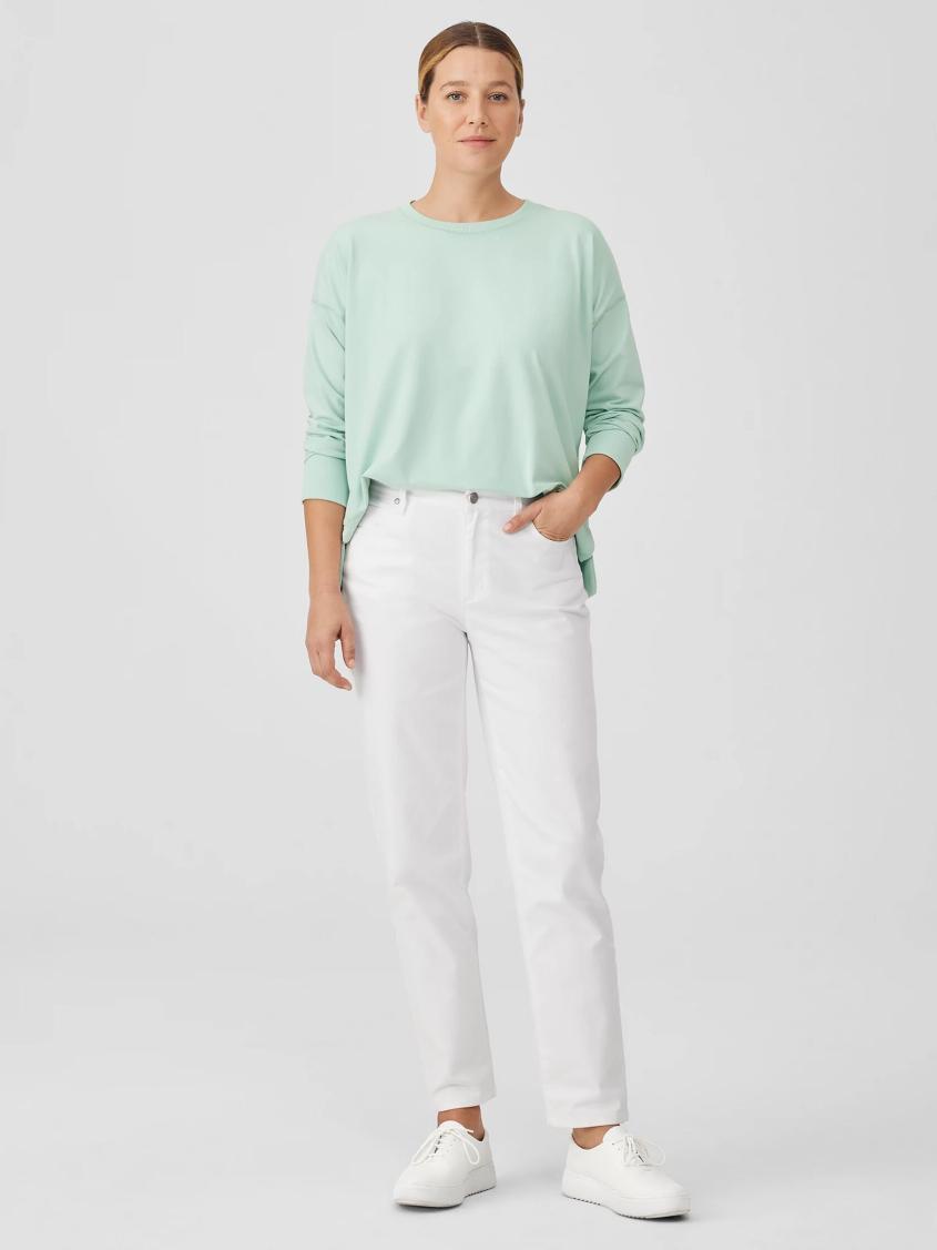 Eileen Fisher Denim | Organic Cotton Denim High-Waisted Jean White - Women
