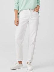 Eileen Fisher Denim | Organic Cotton Denim High-Waisted Jean White - Women