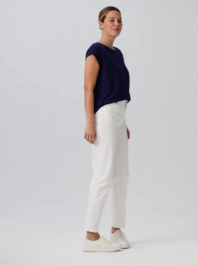 Eileen Fisher Denim | Organic Cotton Denim High-Waisted Jean White - Women
