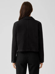 Eileen Fisher Denim | Organic Cotton Denim Notch Collar Jacket Black - Women