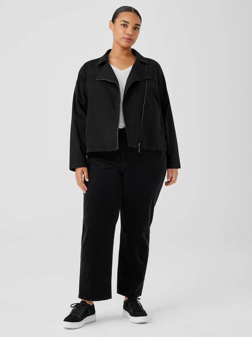 Eileen Fisher Denim | Organic Cotton Denim Notch Collar Jacket Black - Women