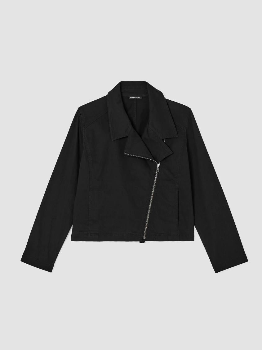 Eileen Fisher Denim | Organic Cotton Denim Notch Collar Jacket Black - Women