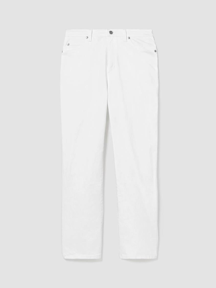 Eileen Fisher Denim | Organic Cotton Denim Straight Ankle Jean White - Women