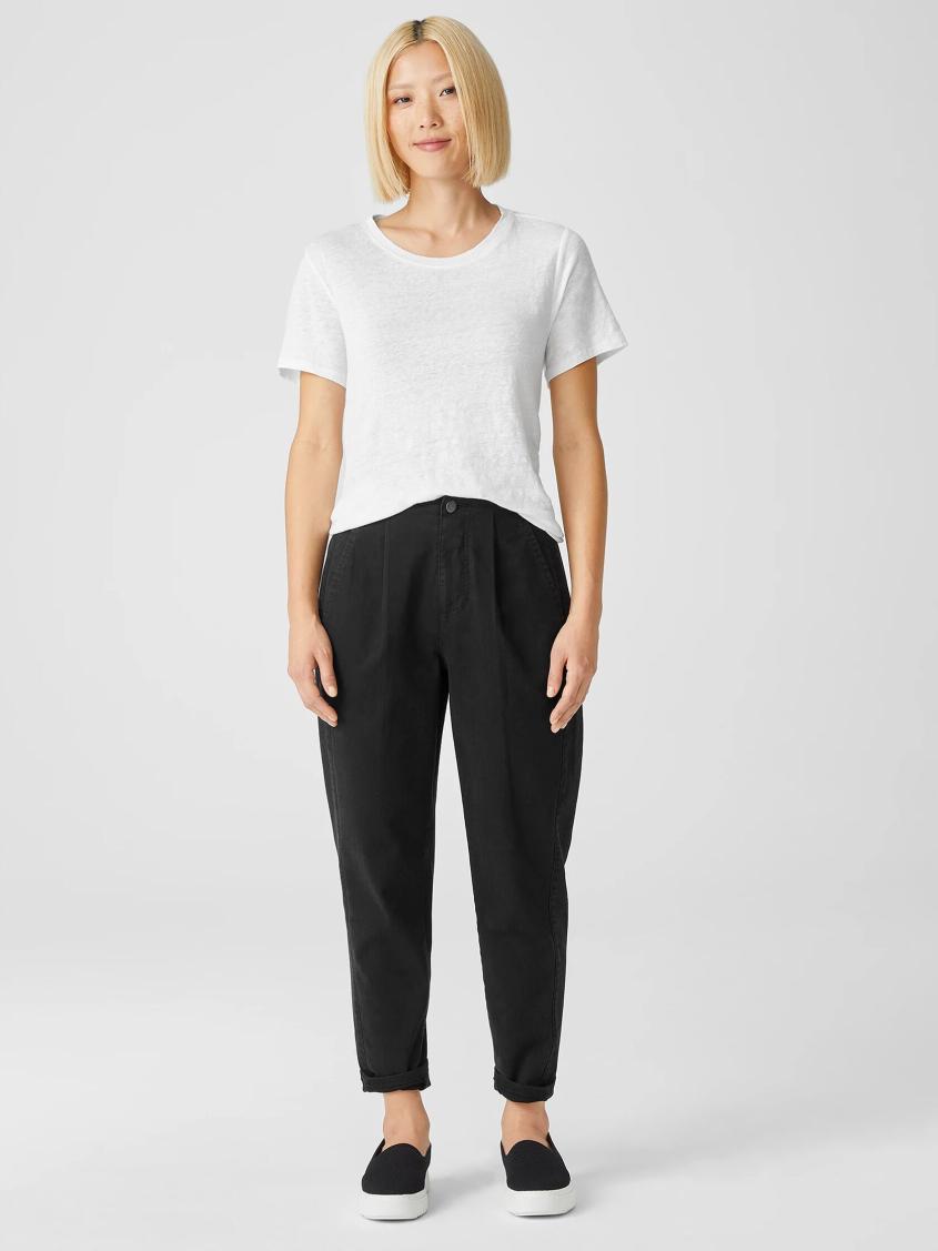 Eileen Fisher Denim | Organic Cotton Denim Tapered Pant Black - Women